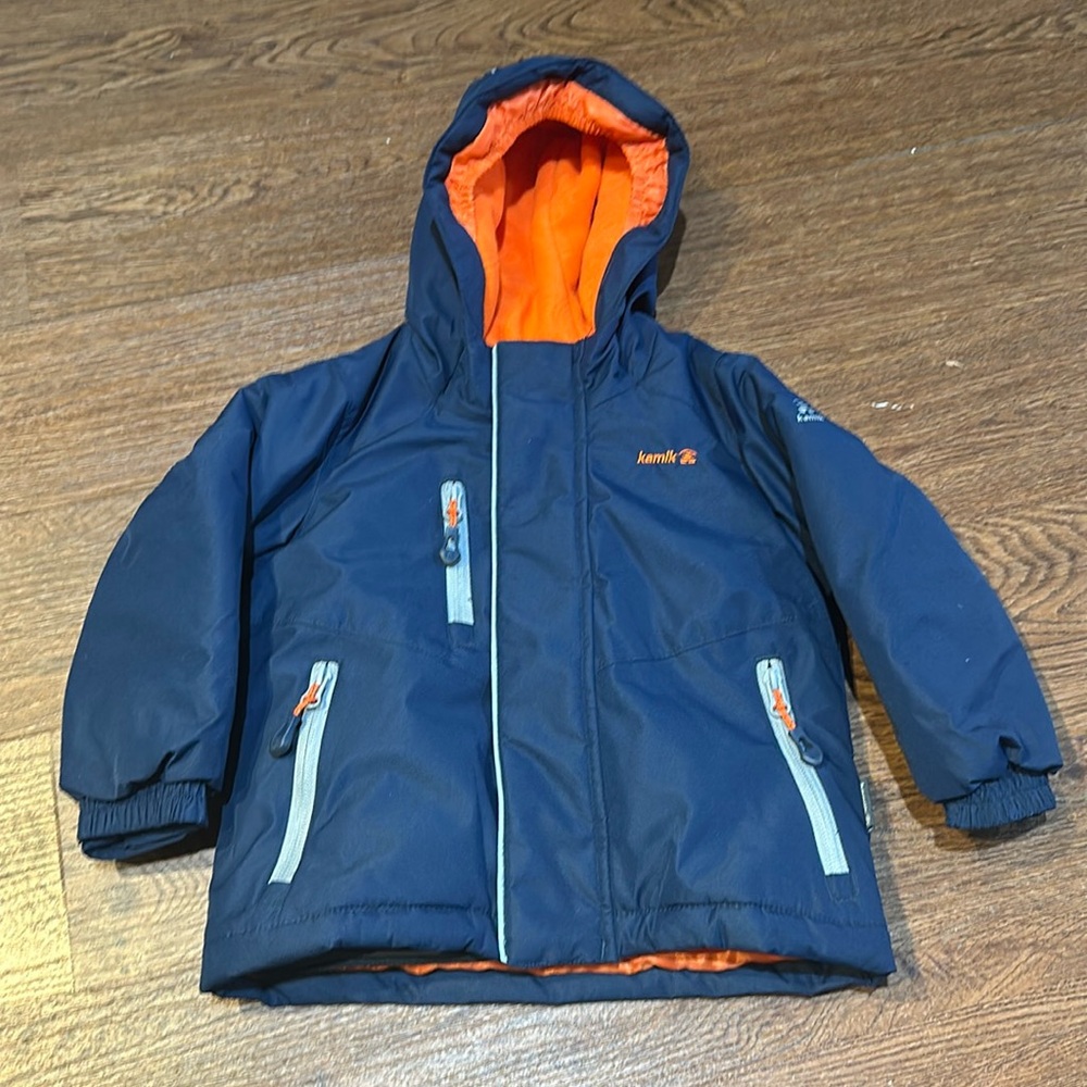 Kamik boys blue and orange winter coat size 24M - Picture 1 of 7